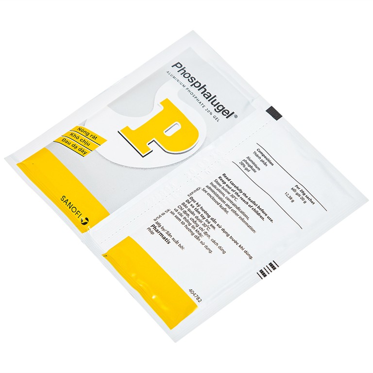 Hỗn dịch uống Phosphalugel Sanofi giảm độ axit của dạ dày (26 gói x 20g)
