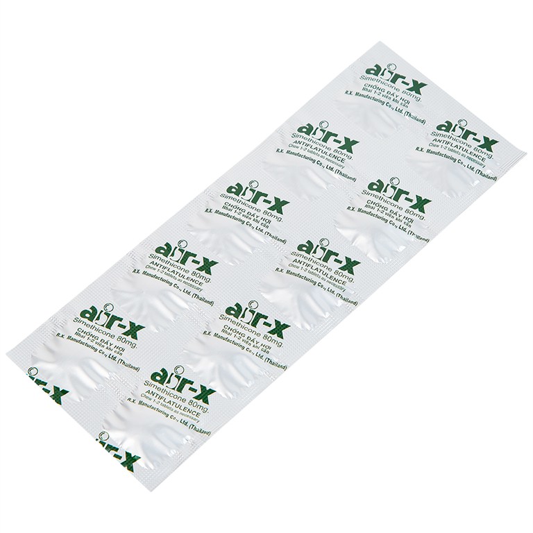 Viên nhai Air-X hương bạc hà chống đầy hơi và chướng bụng (10 vỉ x 10 viên)