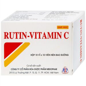 Thuốc Rutin-Vitamin C Mekophar hỗ trợ điều trị các hội chứng chảy máu, xơ cứng (10 vỉ x 10 viên)