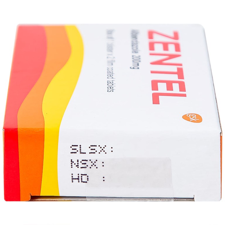 Thuốc Zentel Albendazole 200mg GSK điều trị các loại giun đường ruột nhạy cảm (1 vỉ x 2 viên)