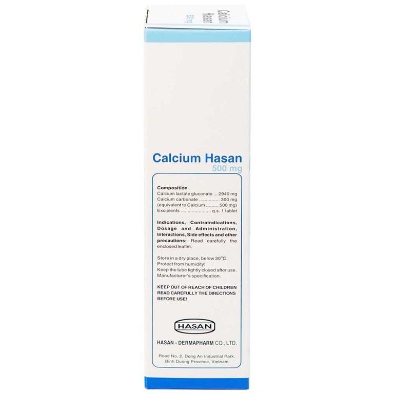 Viên sủi Calcium Hasan 500mg phòng và hỗ trợ điều trị bệnh loãng xương (20 viên)