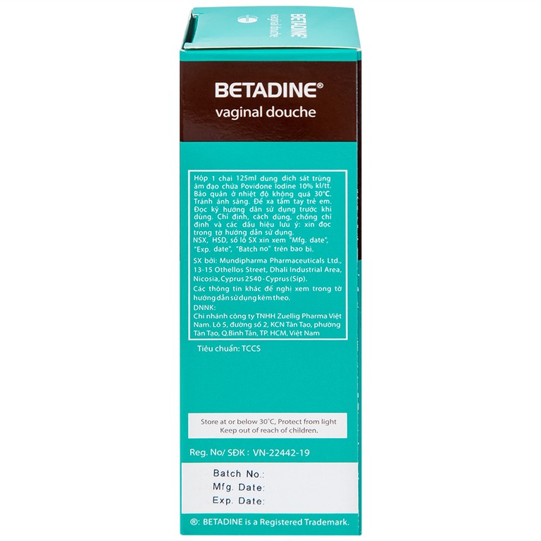 Dung dịch sát trùng âm đạo Betadine điều trị nhiễm trùng âm đạo (125ml)