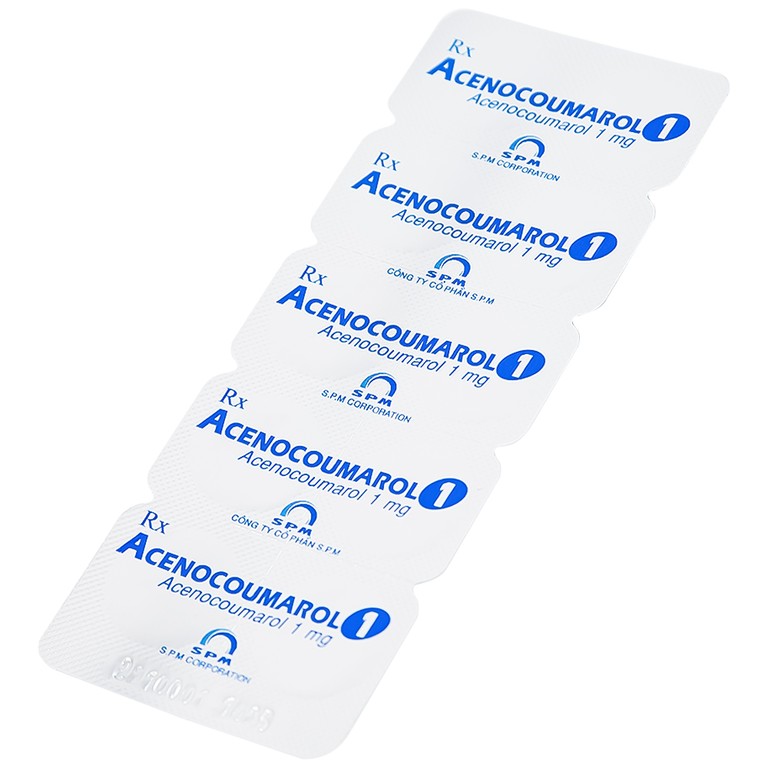 Thuốc Acenocoumarol 1 SPM điều trị và ngăn ngừa bệnh nghẽn mạch (3 vỉ x 10 viên)