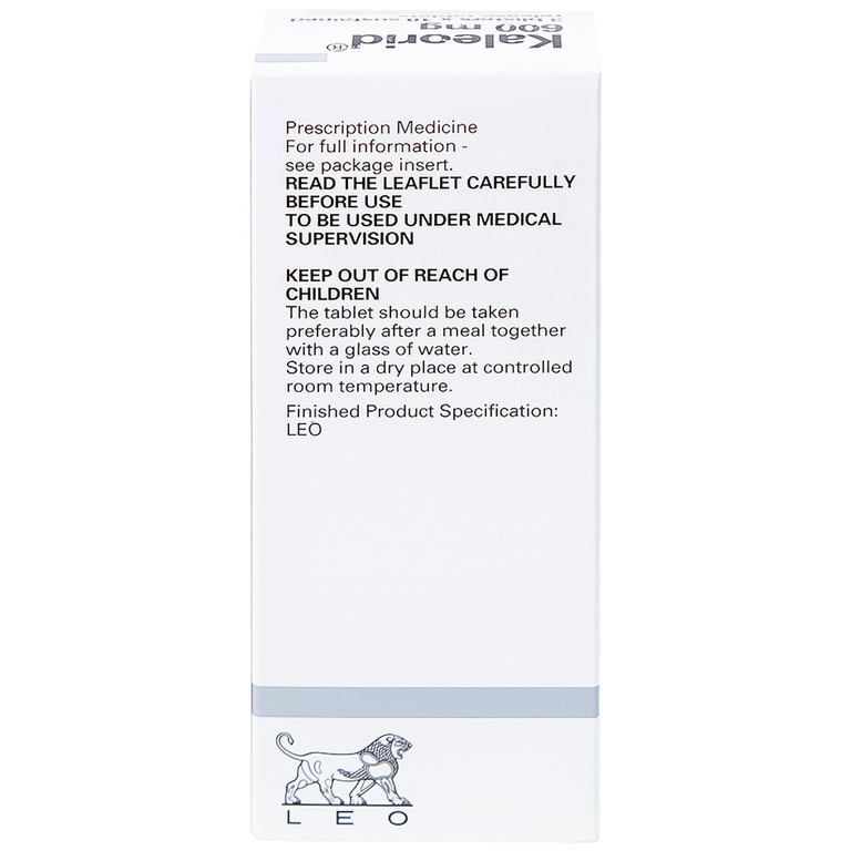 Viên nén Kaleorid 600mg LEO phòng ngừa và điều trị giảm kali huyết (3 vỉ x 10 viên)