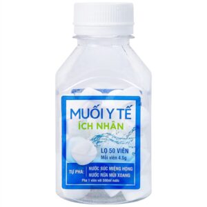 Muối Y Tế Ích Nhân dùng pha nước súc miệng họng, rửa mũi (50 viên x 4.5g)