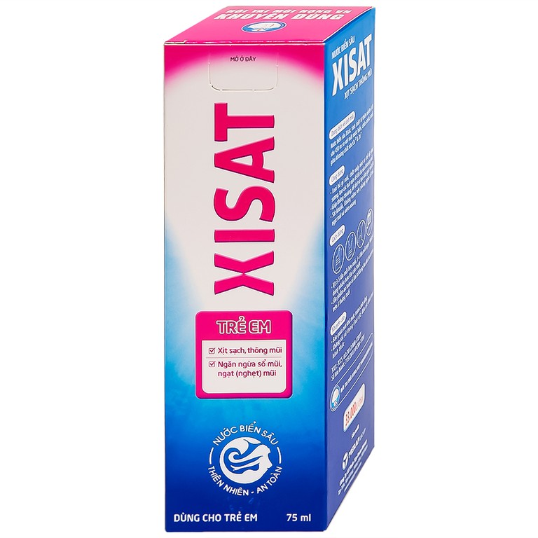 Xịt mũi nước biển sâu Xisat 75ml xịt sạch thông mũi dùng cho trẻ em