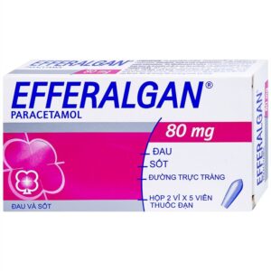 Thuốc đạn Efferalgan 80mg UPSA SAS giảm đau, hạ sốt (2 vỉ x 5 viên)