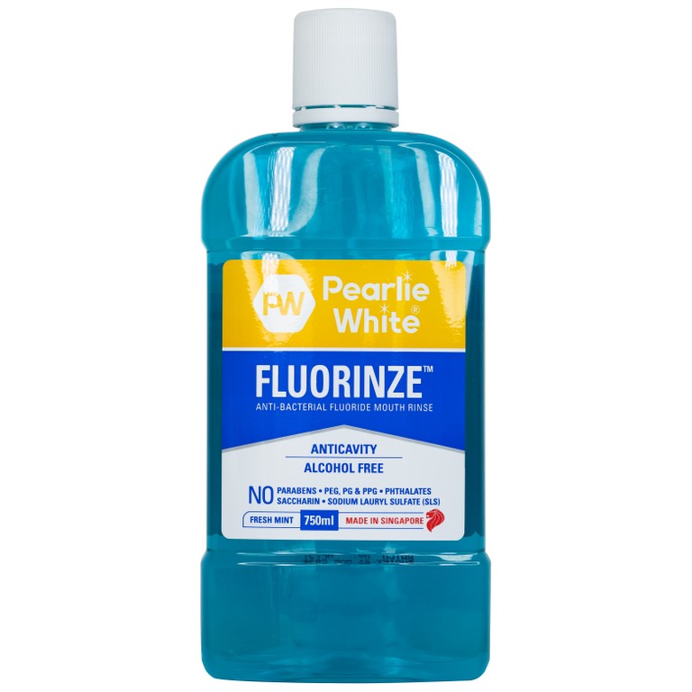 Nước súc miệng Pearlie White Fluorinze Anti-Bacterial Fluoride (750ml)