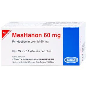 Viên nén MesHanon 60mg Hasan điều trị nhược cơ, tắt ruột do liệt ruột và bí tiểu sau phẫu thuật (3 vỉ x 10 viên)