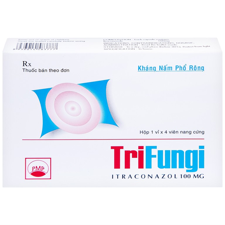 Thuốc Trifungi Pymepharco điều trị nhiễm nấm Candida ở miệng - họng (1 vỉ x 4 viên)