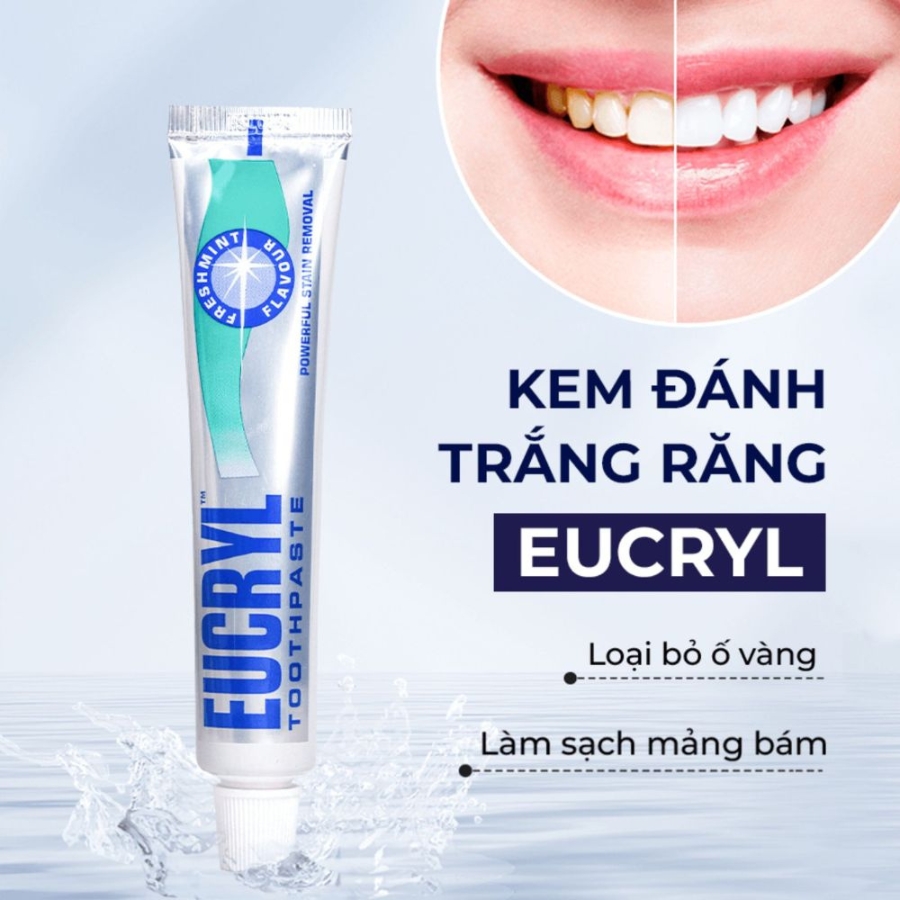 Kem Đánh Trắng Răng Hương Bạc Hà Eucryl Toothpaste Freshmint (62g)