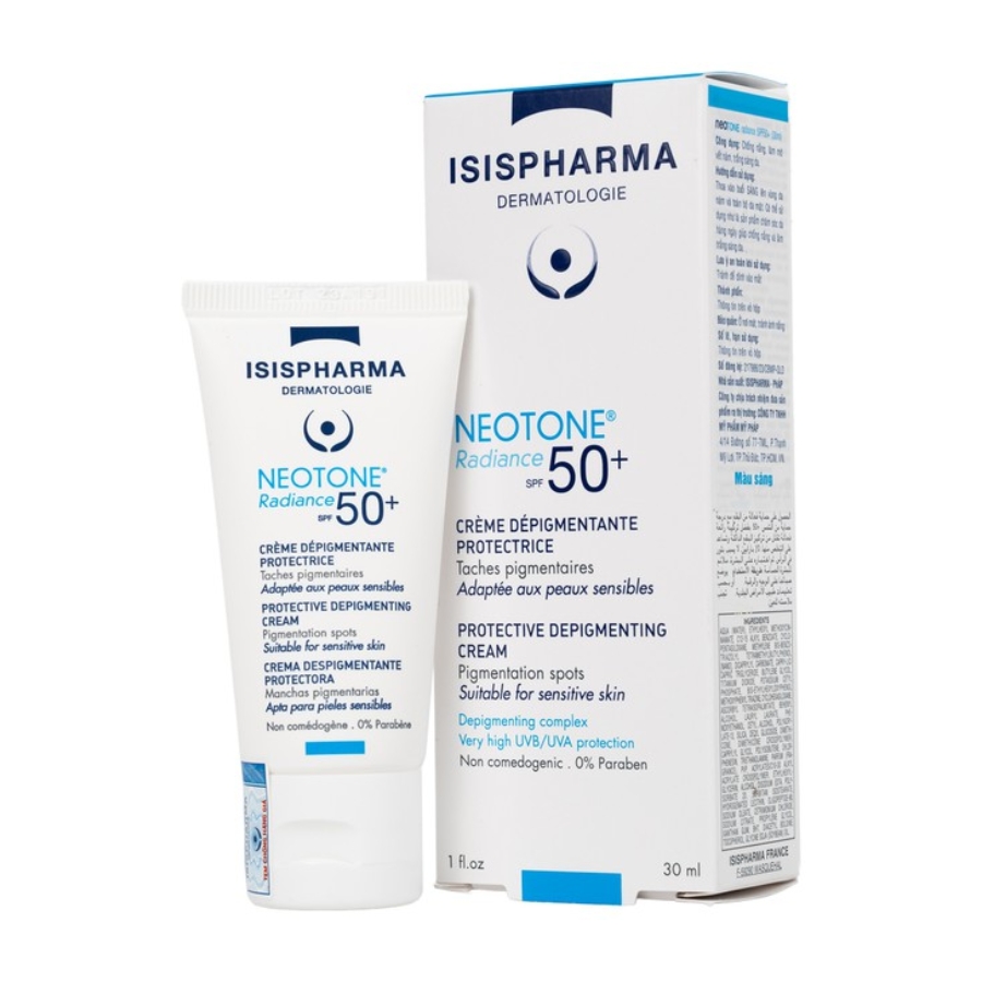 Kem chống nắng Isis Neotone Radiance Spf 50+ giúp trắng da, mờ vết nám, chống nắng (30ml)