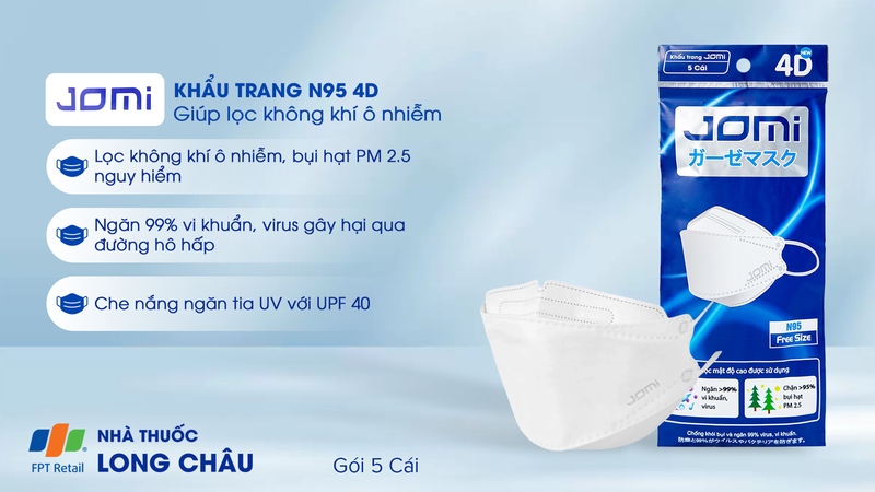 KHẨU TRANG JOMI N95 4D  1