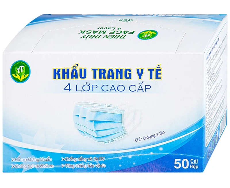 Khẩu trang y tế Thiên Thủy kháng khuẩn 4 lớp cao cấp (50 cái) 1