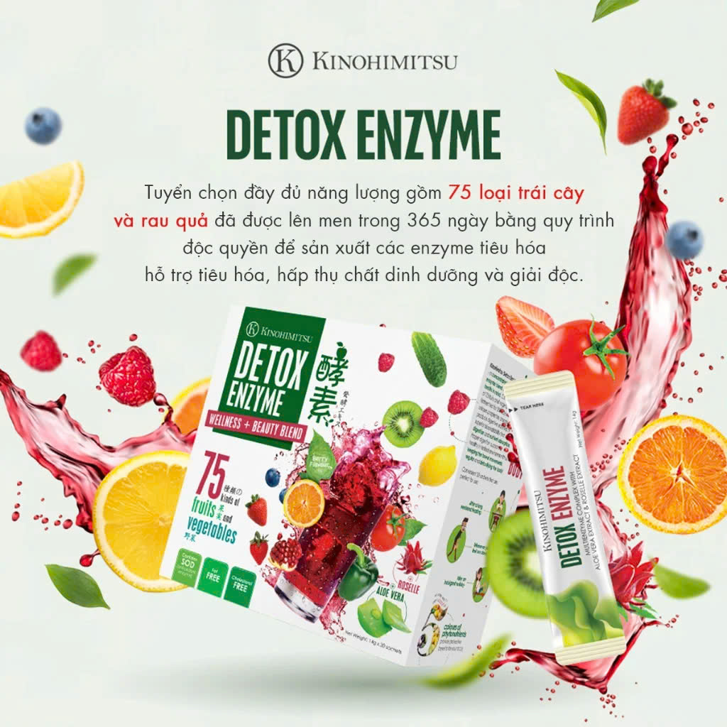 Bột uống thải độc, kiểm soát cân nặng Kinohimitsu Detox Enzyme