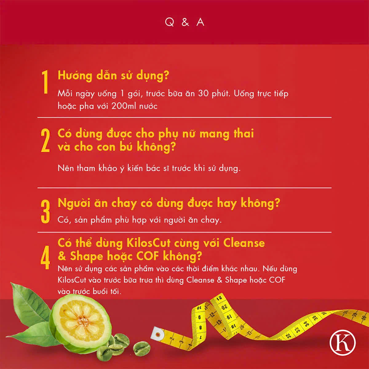 Sử dụng Bột uống Kinohimitsu Kiloscut trước bữa ăn 30 phút