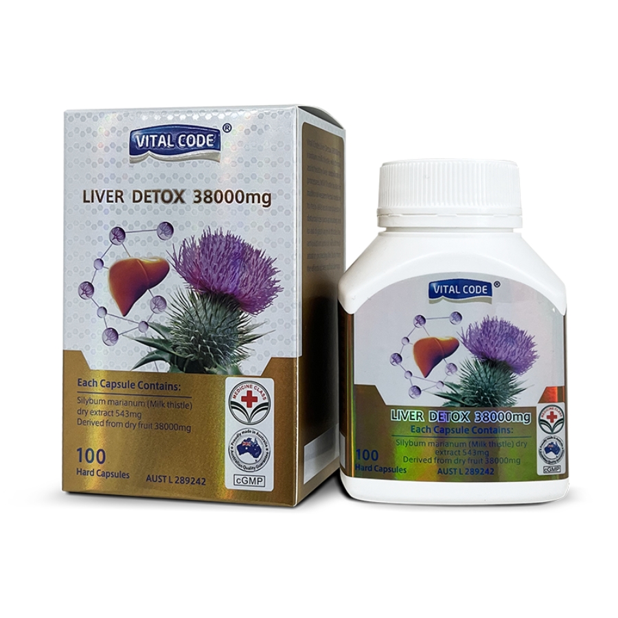 Thực phẩm bảo vệ sức khỏe Liver Detox 38000mg Vital Code (Hộp 100 viên)