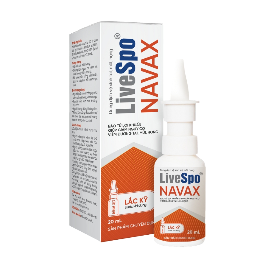 Dung dịch vệ sinh tai, mũi, họng LiveSpo NAVAX (20ml)
