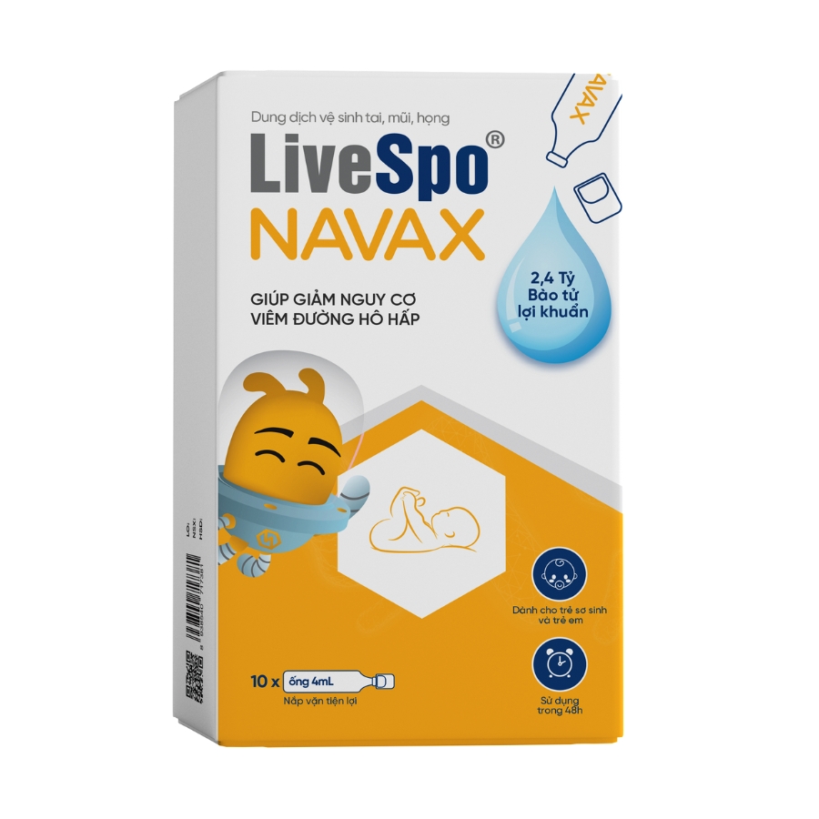 Dung dịch vệ sinh tai, mũi, họng LiveSpo NAVAX (10 ống x 4ml)