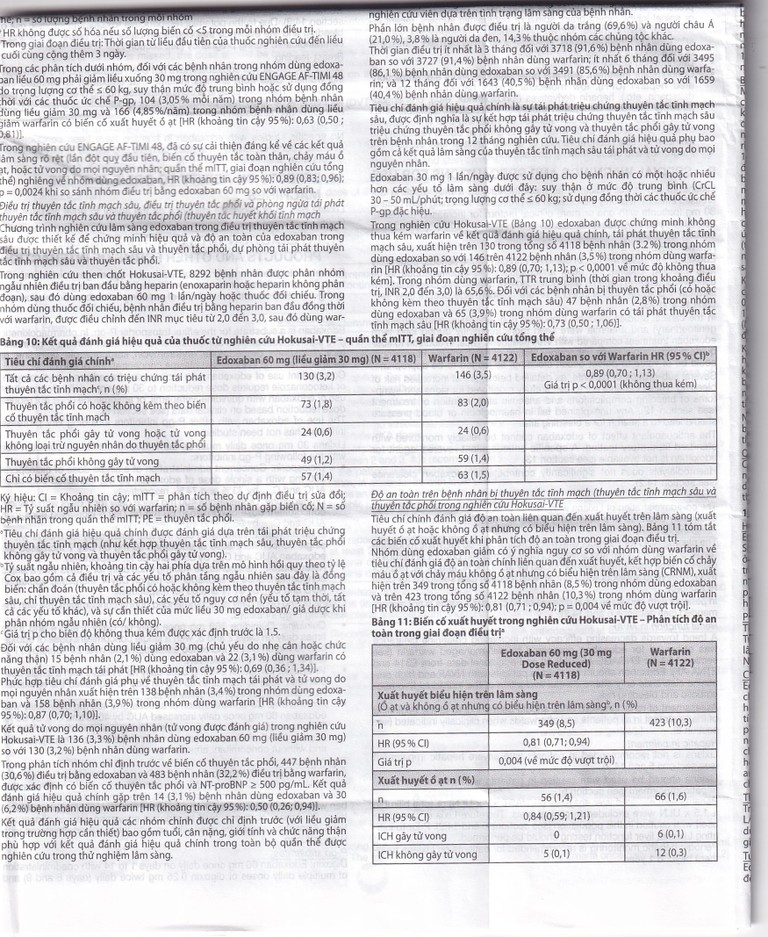 Thuốc Lixiana 60mg Daiichi-Sankyo phòng ngừa đột quỵ và cục máu đông (2 vỉ x 14 viên)