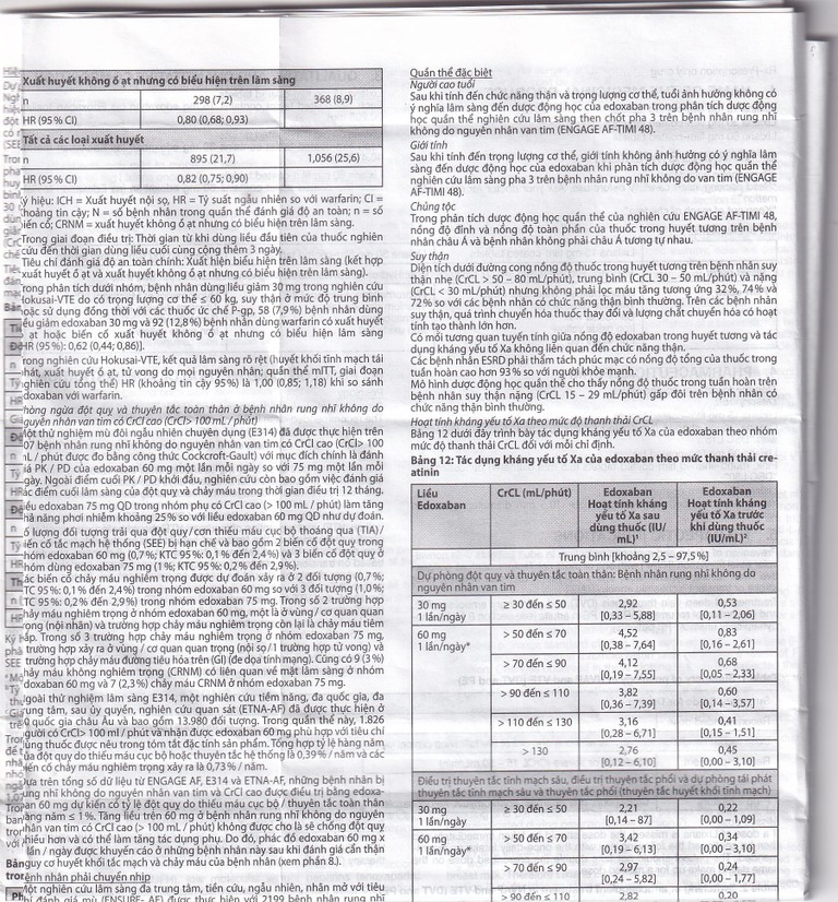 Thuốc Lixiana 60mg Daiichi-Sankyo phòng ngừa đột quỵ và cục máu đông (2 vỉ x 14 viên)