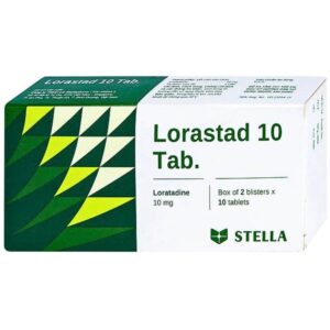 Viên nén Lorastad 10mg Stella điều trị viêm mũi dị ứng, hắt hơi, sổ mũi, viêm kết mạc dị ứng (10 vỉ x 10 viên)