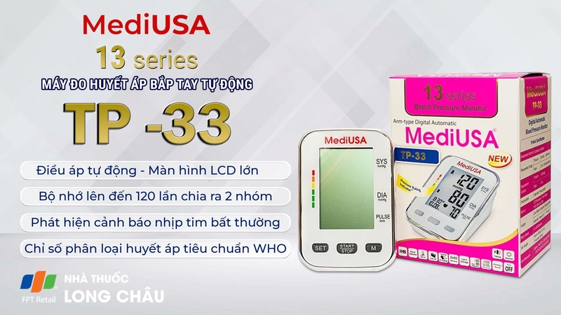 Máy Đo Huyết Áp Bắp Tay Tự Động Mediusa Tp-33 1 Cái 2