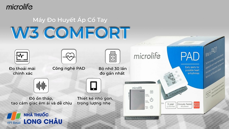 Máy đo huyết áp cổ tay Microlife BP W3 Comfort 2