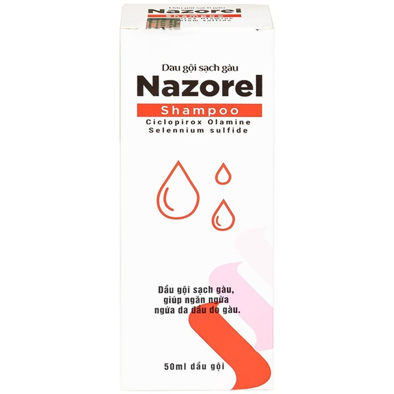 Dầu gội trị gàu Nazorel 50ml hỗ trợ điều trị mẩn ngứa da đầu do gàu và nấm, viêm da