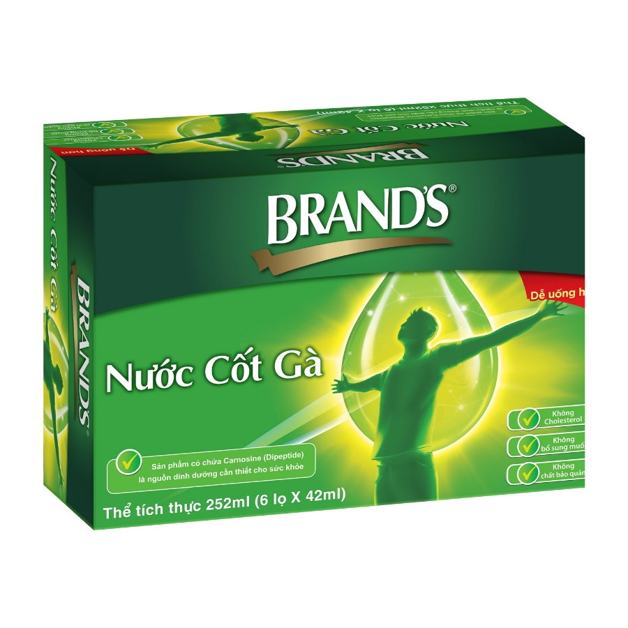 Nước Cốt Gà BRAND'S® cung cấp dinh dưỡng, tăng cường sức khỏe (42ml x 6 lọ)