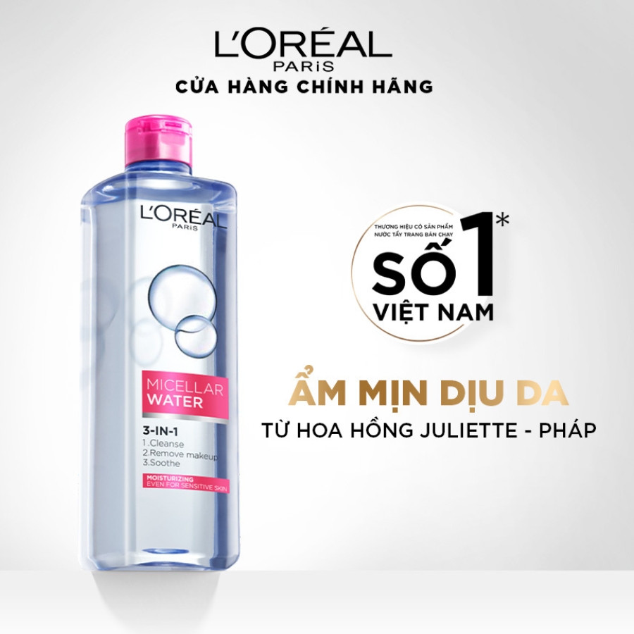Nước Tẩy Trang L'Oreal Dưỡng Ẩm Cho Da Thường, Khô 400ml