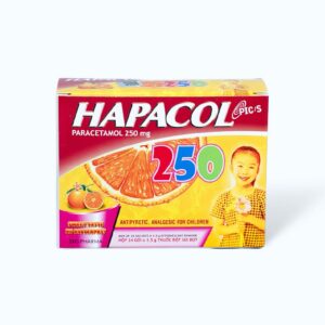 Bột sủi bọt Hapacol 250mg giảm đau, hạ sốt (hộp 24 gói)