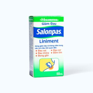 Thuốc dùng ngoài da Salonpas Liniment giảm đau vai, đau cơ, đau khớp, bầm tím (chai 50ml)