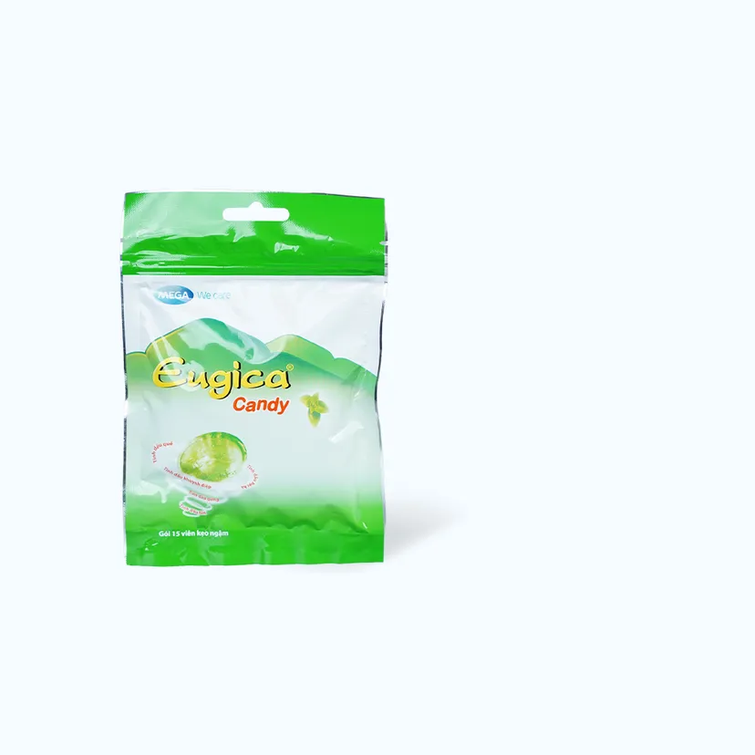 Viên ngậm Eugica hỗ trợ giảm ho, viêm họng, rát cổ (Gói 15 Viên)