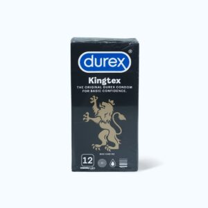Bao Cao Su DUREX Kingtex với kích thước đường kính 49mm, ôm sát, vừa vặn (hộp 12 cái)