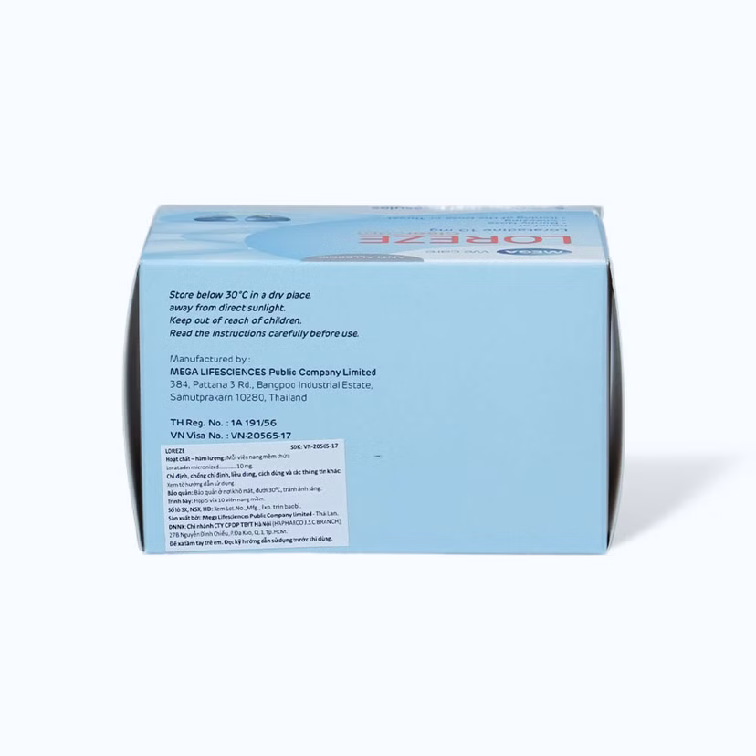Viên nang mềm dạng vi hạt Loreze Clearcap 10mg điều trị triệu chứng viêm mũi dị ứng, mày đay, (5 vỉ x 10 viên)