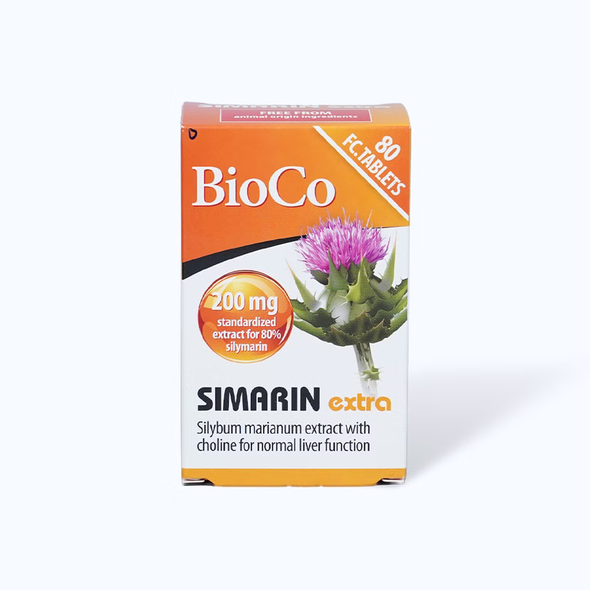 Thực phẩm bảo vệ sức khỏe Bioco Simarin Extra Hỗ trợ giải độc gan (Hộp 80 viên)
