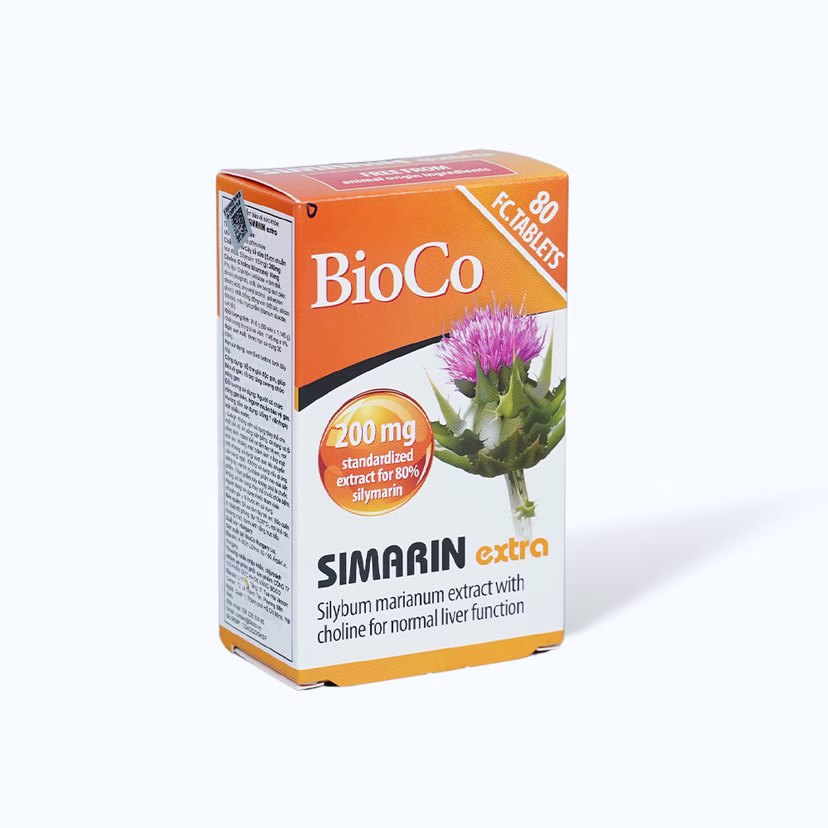 Thực phẩm bảo vệ sức khỏe Bioco Simarin Extra Hỗ trợ giải độc gan (Hộp 80 viên)
