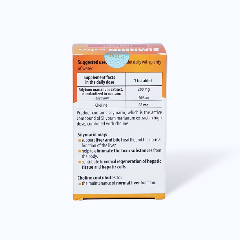 Thực phẩm bảo vệ sức khỏe Bioco Simarin Extra Hỗ trợ giải độc gan (Hộp 80 viên)