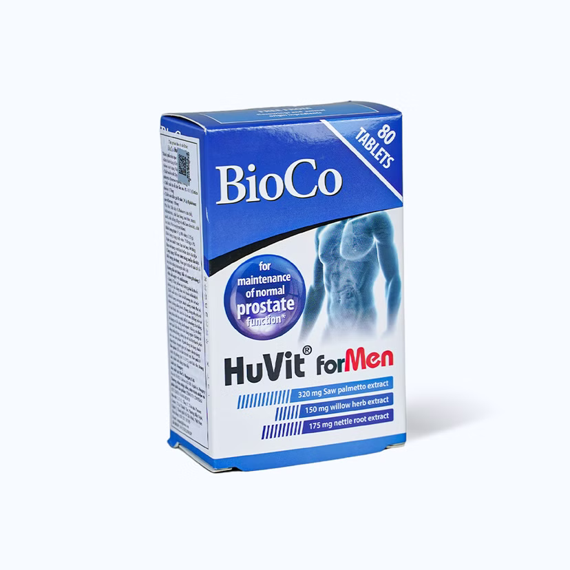 Thực phẩm bảo vệ sức khỏe Bioco Huvit Hỗ Trợ chức năng Tuyến Tiền Liệt (4 Vỉ x 20 Viên)