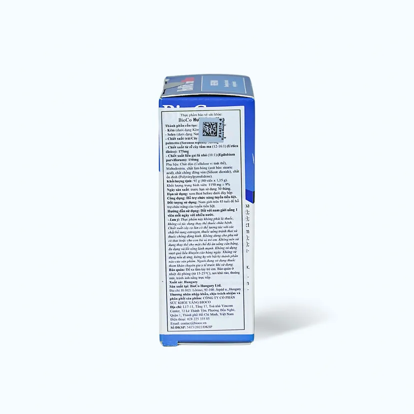 Thực phẩm bảo vệ sức khỏe Bioco Huvit Hỗ Trợ chức năng Tuyến Tiền Liệt (4 Vỉ x 20 Viên)