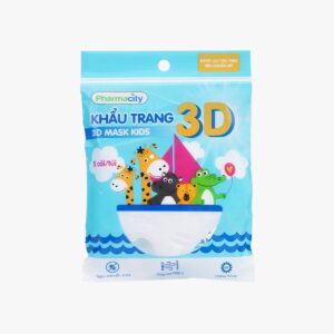 Khẩu trang 3D trẻ em Pharmacity lọc bụi mịn, giảm tia UV, và bảo vệ làn da (Gói 5 cái)