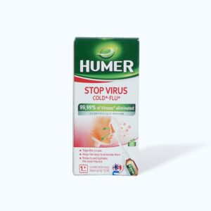 Dung dịch xịt mũi HUMER Stop Virus ngăn ngừa virus, hỗ trợ phòng ngừa cảm cúm, cảm lạnh (15ml)