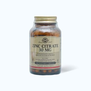 Thực phẩm bảo vệ sức khỏe Solgar Zinc Citrate 30mg Hỗ trợ chống lão hóa (Chai 100 viên)