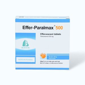 Effer-Paralmax 500mg Orange – Viên sủi hạ sốt, giảm đau vị cam (5 vỉ x 4 viên)