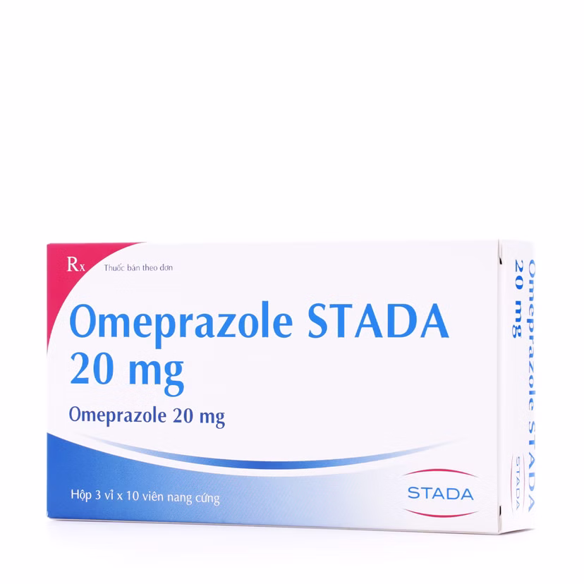 Viên nang Omeprazole STADA 20 mg điều trị loét dạ dày, tá tràng, viêm thực quản (3 vỉ x 10 viên)