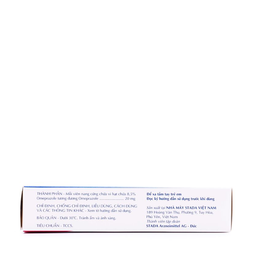 Viên nang Omeprazole STADA 20 mg điều trị loét dạ dày, tá tràng, viêm thực quản (3 vỉ x 10 viên)
