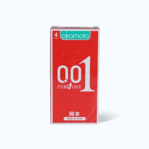Bao Cao su OKAMOTO Zero One 0.01 PU Siêu mỏng Truyền Nhiệt Nhanh (Hộp 4 Cái)