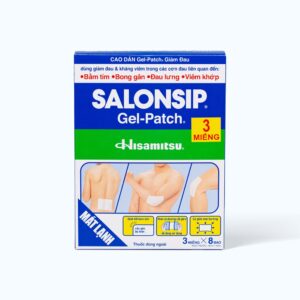 Salonsip (8 gói x 3 miếng) 14cm x 10cm - Cao dán giảm đau, kháng viêm do mỏi cơ, đau cơ