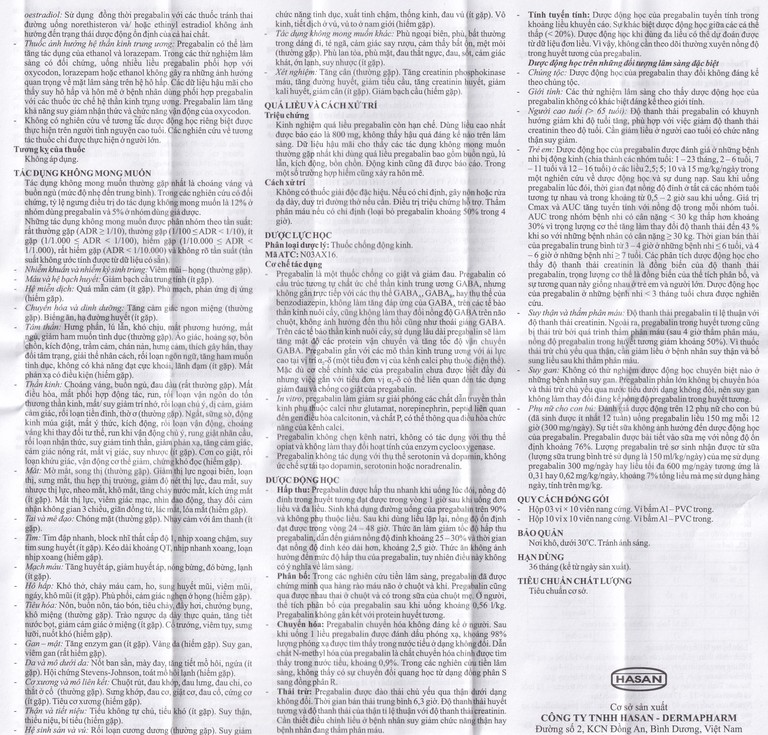 Thuốc Premilin 75mg Hasan điều trị động kinh cục bộ (3 vỉ x 10 viên)